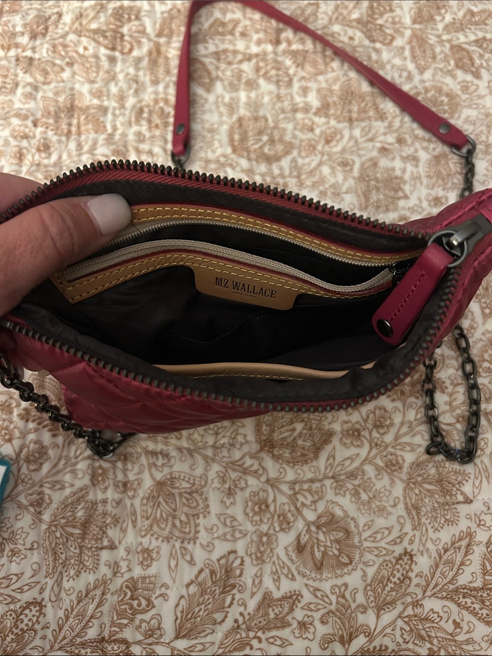 MZ Wallace Quilted Crossbody Bag - Magenta - Picture 6 of 6